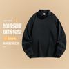 Camiseta Base Gola Redonda com Forro de Fleece Escovado Masculina e Feminina Manga Longa Veludo Dupla Face Outono e Inverno Nova Gola Meia-Alta Roupa Íntima Versátil