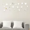 Pegatinas de pared autoadhesivas de acrílico con combinación de estrellas de 20 piezas transfronterizas para dormitorio infantil, sala de estar, decoración de pared del hogar, pegatinas 3D