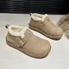 Nueva colección de invierno: Mocasines estilo Birkenstock forrados de felpa para mujer, con forma de patata pequeña, engrosados y cálidos, botines cortos mullidos y botas de nieve de suela gruesa