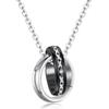 Joyería europea y americana al por mayor AliExpress nueva personalidad cruz anillo doble colgante de diamante acero de titanio amantes collar colgante