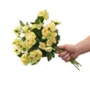 Ramo Pequeño de Flores Artificiales de Camelia, Manojo Pequeño de Adornos Florales para Decoración de Sala de Estar en Casa, Materiales de Flores Artificiales de Alta Gama