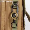 Chaveiro de mochila, clipe de cinto, fivela retrátil, fivela de mola conveniente, fivela preta para exterior, fivela retrátil automática, fácil de puxar