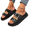 Sandalias con Hebilla de Pedrería de Estilo Europeo y Americano Transfronterizas de Suela Gruesa Verano 2026 Playa Comercio Exterior Talla Grande Zapatos para Mujer
