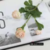 Flores Artificiales de Tela de Seda con Cruz de 3 Cabezas Loto Abierto Peonía Adornos de Decoración para el Hogar Bodas Flores Realistas de Alta Gama