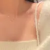 Collar de Cuentas de Nicho Rosa-Azul Fresco de Primavera y Verano, Versátil y Elegante, Cadena para Clavícula de Gama Alta, Nueva Cadena Dulce para el Cuello para Niñas