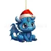 Navidad acrílico lindo bebé dinosaurio colgante de árbol de Navidad Año Nuevo 2024 artículos para el hogar regalos