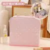 Bolsa de Maquiagem de Pé com Bolinhas Grande Capacidade para Viagem Compartimentada Armazenamento de Maquiagem Portátil para Sair Bolsa Impermeável para Armazenamento de Artigos de Higiene Pessoal