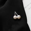 Aretes de Perlas Nicho Simples de Aguja de Plata S925 Hermosos Aretes de Moda para Damas Aretes Populares Han Feng Estudiante 1229