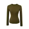 Camiseta de Manga Larga con Forro Polar, Cuello Redondo, Ajustada, Estilo Nuevo Otoño e Invierno 2025 para Mujer, Camiseta Básica de Hombro Derecho, Top Corto a la Cintura