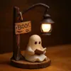 Linterna de Lectura de Fantasma Lindo Transfronteriza Adorno de Madera de Halloween de Fantasma Lindo Leyendo un Libro