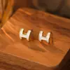 Amazon Pendientes de Letra H Sencillos Transfronterizos para Mujer, Diseño Exquisito y de Moda, Accesorios de Joyería para Orejas de Gama Alta