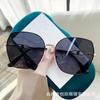 Gafas de sol de alta gama para mujer, estilo Chanel, con montura metálica grande y degradado, estilo libro de equitación rojo, para celebrar Internet, 2024