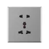 Panel de enchufe de interruptor universal multi-cinco orificios USB para pared doméstica, tipo 86, gris, plano, ultra-delgado, una apertura, control único