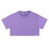 Camiseta Feminina Cropped de Manga Curta Verão 2026, Algodão Puro, Caimento Justo, Estilosa, Respirável, Cintura Alta, Top Tendência