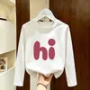 Camiseta de Manga Longa para Meninas 2026 Novo Modelo Camiseta Básica de Algodão Puro para Crianças Top de Gola Redonda Roupa Íntima Fofa para Meninas