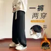 2025 Novo Veludo Casual Masculino Inverno Quente Esportivo Casual Calças Juventude Tendência Reta Calças e Calças de Moletom