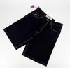 Shorts Jeans Bordados com Letras Hip-hop Retro Estilo Americano Y2K Masculino Cintura Alta Casual Versátil Jeans de Cinco Pontos
