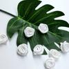 Mini rosa de color sólido hecha a mano, flor decorativa para manualidades, accesorios florales, material de encaje rosa, accesorios