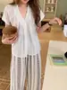 Camisa Geming Estilo Coreano Cuello en V Botones de Concha, Una Pieza al por Mayor, Nueva Moda Otoño para Mujer, Top de Gama Alta Cg043