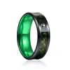 Anillo de Acero de Tungsteno con Patrón de Dragón Bicolor Tamaño Americano Estándar Anillo de Cerámica de Acero de Titanio Anillo de Titanio Dorado para Hombre Entrega Transfronteriza