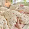 Conjunto de Quatro Peças de Gaze Aeróbica Dupla Camada 100% Algodão Grau A Materno e Infantil Cobertor de Gaze de Algodão Puro Lençol de Cama Conjunto de Três Peças para Dormitório Estudantil