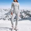 Ropa Interior Funcional para Deportes al Aire Libre de Otoño e Invierno Ropa de Compresión Cálida que Absorbe el Sudor para Mujer Conjunto de Ropa de Esquí Ajustado Absorbente de Sudor de Secado Rápido