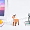 Figura de Ciervo Simulada con Artesanía de Pelo, Modelo Pequeño de Ciervo para Decoración de Escritorio en Casa, Escaparate Navideño y Accesorio Fotográfico