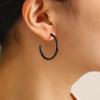 Pendientes Originales de Bio-Cerámica Grandes en Forma de C Estilo Europeo y Americano, Accesorios de Oreja Minimalistas de Cerámica Pura, No se Desvanecen, Pasadores de Cerámica Pura Amigables con las Orejas