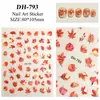 Adesivos de Arte para Unhas Folha de Bordo de Outono Costas Planas Adesivos Folha de Bordo Laranja Quente de Outono Adesivos de Unha DIY Estilo DH