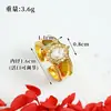 Nuevo Anillo de Oro Arena Estilo Chino Vietnamita con Huevo de Paloma Incrustado de Diamantes Anillo Abierto, Estilo Nacional de Moda, Sensación de Alta Gama, Suministro de Joyería Transfronteriza