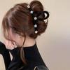 Pinza de Presión para el Cabello Estrella Diamante Flash Terciopelo Negro Pinza de Disco para el Cabello Pinza de Tiburón para el Cabello Pasador para la Parte Posterior de la Cabeza Pasador de Otoño e Invierno Accesorios para el Cabello