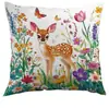 Fundas de Almohada Pequeñas con Temática de Flores de Primavera con Erizos, Ardillas, Conejos y Ciervos, Productos Transfronterizos Más Vendidos, Personalizables desde el Fabricante de Origen