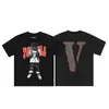 Camiseta de Verano Clásica de Manga Corta para Hombre Vlone Fog Mosaico Estampado Reflectante Marca de Moda V Grande Ajuste Holgado