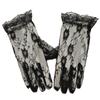 Guantes de Malla Negros para Fiesta Nupcial Europea y Americana Vestido de Halloween Mangas Cortas de Gasa Encaje Guantes de Boda para Mujer