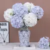 Flor Artificial Impresa en 3D de Hortensia Individual Estilo Europeo para Decoración de Sala de Estar, Arreglo de Pasillo de Boda, Flor de Mesa, Venta Caliente Transfronteriza
