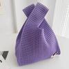 Bolso de Mano de Punto con Calados Retro Simple Elegante Bolso de Hombro Bolso Chaleco para Mujer Bolso Abierto de Lana Compras Retro de Moda