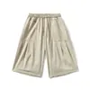 Pantalones Cortos Anchos Cropped de Trabajo Lavados Estilo Japonés Retro para Hombre, Marca de Verano de Moda Sueltos Versátiles Casuales para Exteriores