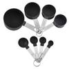 Juego de 8 Piezas de Cucharas Medidoras de Acero Inoxidable de Gran Capacidad y Tazas Medidoras de Plástico Fcm Cross-Border con Escala, Juego de Herramientas para Hornear para Uso Doméstico