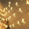 Luces de Navidad LED Solares Guirnalda de Luces de Estrella Luna Decoración Interior Exterior Ambiente Estilo Camping Tela de Escena