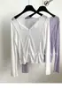 Cardigan de Tricô Fino com Botões Transparente para Sol de Verão/Outono para Mulheres Estilo Coreano Solto Casual Manga Longa Jaqueta Camiseta Tendência