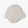 Gorro de Punto Acanalado con Orejeras para Hombres y Mujeres Otoño Invierno Mezcla de Lana Grueso Suave Cálido Color Sólido Versátil Gorro de Punto