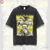 Camiseta Xichun Gojo Satoru Spray Direto Lavada e Desgastada Retrô 230g Retorno do Feitiço Anime Bidimensional Manga Curta Solta