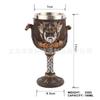 Machado Duplo Indiano Resina Aço Inoxidável Caneca Decoração de Bar Caveira Taça Dupla Taça