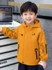 Q076 Cortavientos de Otoño para Niños, Elegante Abrigo con Capucha para Bebé Niño, Nueva Moda de Tops de Otoño para Niños