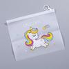 Linda Bolsa de Papelería de Dibujos Animados de Unicornio Bolsa Simple con Cierre de Anillo Regalo para Estudiantes Regreso a Clases Bolsa de Embalaje para Almacenamiento