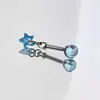 Aretes de Tornillo de Estrella Morada y Cruz de Posición Alta para Mujer Nuevos Lindos Clavos de Diablo Clavos de Hélice