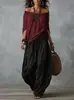 2026 Nuevo Conjunto Casual de Pantalones Largos Anchos de Moda Off-Shoulder con Bloques de Color de Amazon