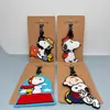 Etiqueta de equipaje con colgante de goma suave de PVC de pastel de dibujos animados Stitch Spider-Man decoración de bolsa de equipaje etiqueta de nombre de identificación