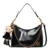 Bolso Retro Sencillo Tipo Bollo para Mujer, Estilo Nuevo, Sensación de Alta Gama, Bolso de Hombro Versátil con Cadena para Debajo del Brazo, Bolso de Mano de Gran Capacidad