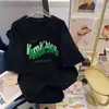 Menina Dopamina Desenho Animado Urso Morango Meia Manga Tendência Estampado Seda Gelada Fresca Camiseta Curta Masculina Tendência